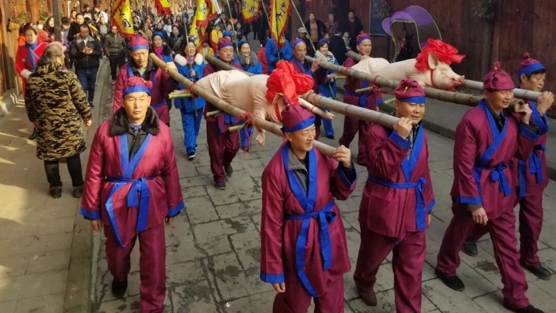 【诗礼孔山·六艺丰年】年俗系列活动,品味一顿热气腾腾的年猪坝坝宴